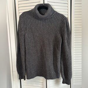 INC Turtleneck Sweater, Grey w Metallic, Size Medium